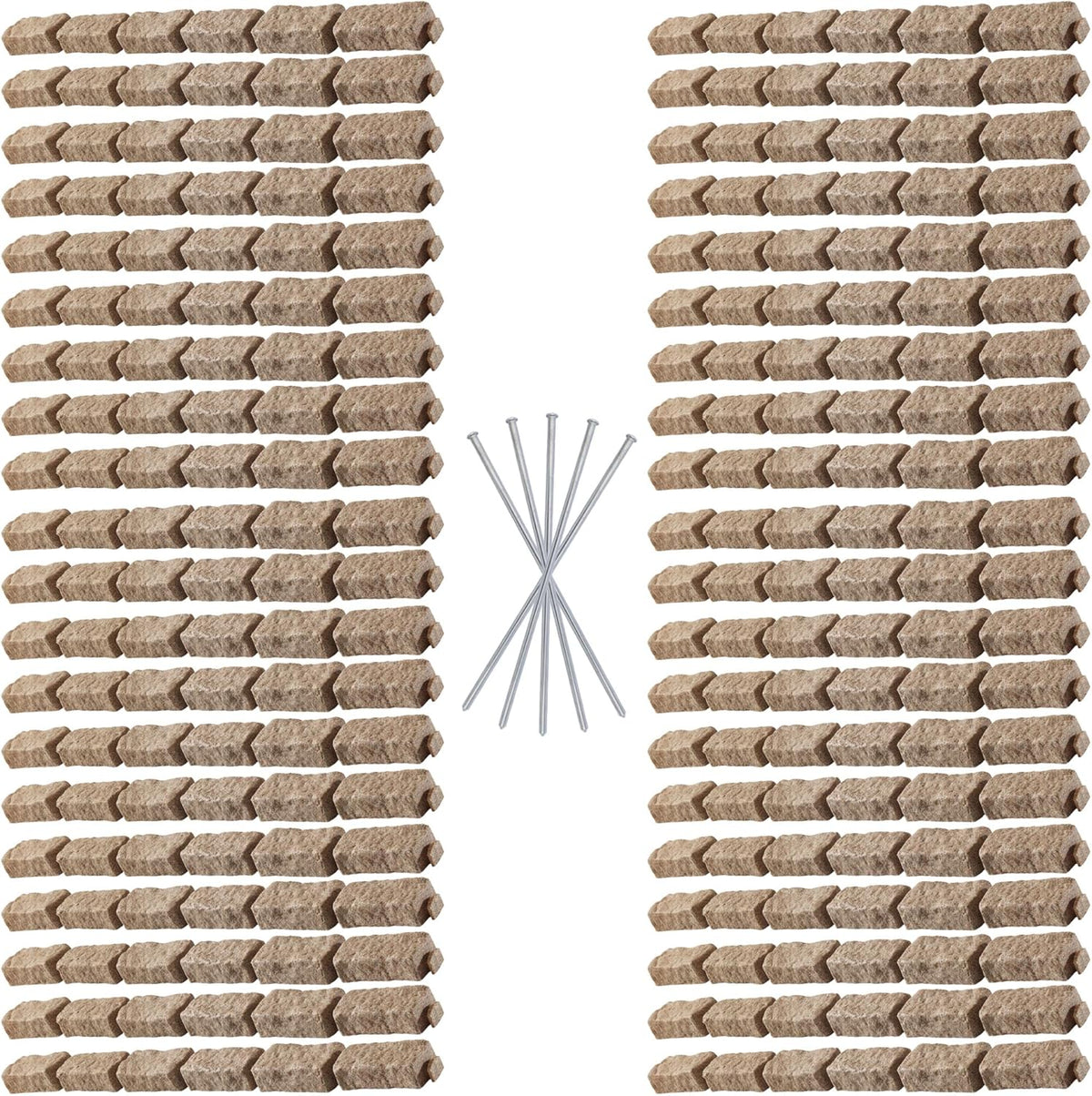 Beuta Landscape Edging | Garden Edging Border | Faux Stone Bricks for Lawn edging, Flower beds, Pathways & Yard Edging– 40 Packs | Each Section Has 6 Bricks 48"L x 4"W x 2.25"H |120 Spikes |Sandstone
