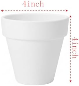 YESIACE White Terracotta Flower Pots with Drainage Holes, 4 Inches