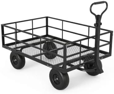 Heavy Duty Steel Garden Cart, 1200 LBS Load Capacity Garden Wagon with