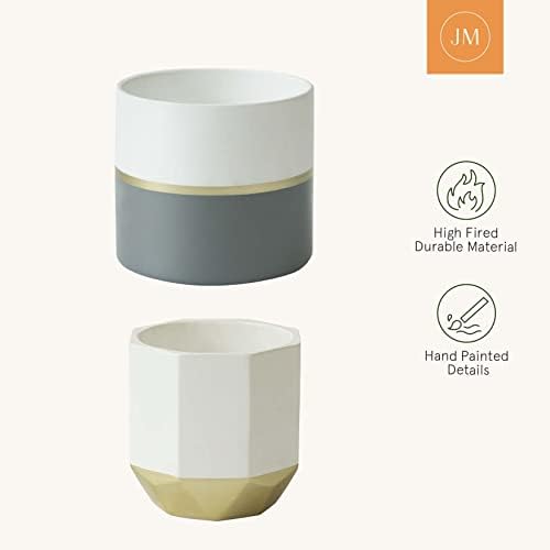 LA Jolie Muse Ceramic Flower Pots, 6.7 & 5.4 Inch Indoor Plant Pot Set of 2