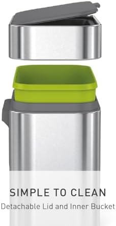 simplehuman Compost Caddy, Detachable and Countertop Bin, 4 Liter / 1.06 Gallon, Brushed Stainless Steel