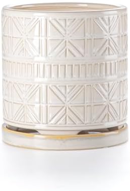 Ceramic Plant Pots Indoor-Outdoor: 6 Inch Embossed Planters with