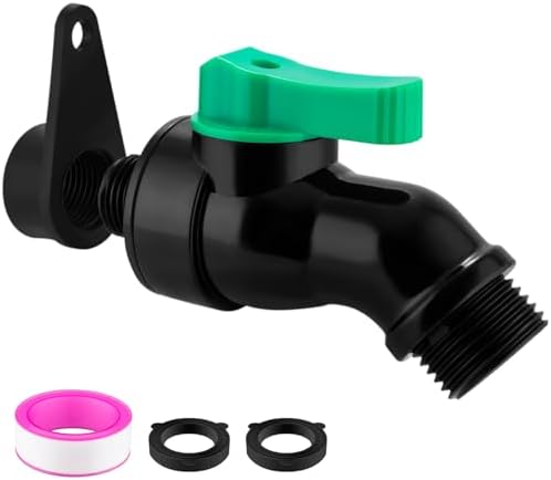 Rain Barrel Spigot Kit with High Flow Valve No Inside Access