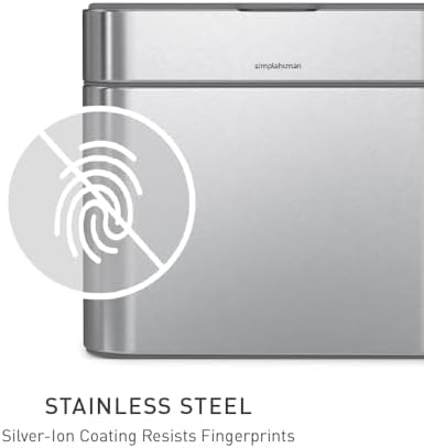simplehuman Compost Caddy, Detachable and Countertop Bin, 4 Liter / 1.06 Gallon, Brushed Stainless Steel