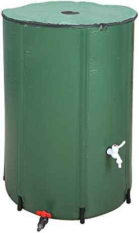 100 Gallon Collapsible Rain Barrel Portable Water Storage Container Water Collector Tank with Spigot Filter Rainwater Collection System Downspout (100 Gallon)