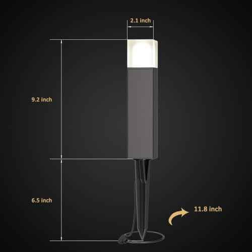 G4 LED Low Voltage Bollard Path Lights Brown 2 Pack | 1.2W 80LM 2700K Warm White Replaceable Bulb Metal Body Glass Head Metal Stake Quick Connector Walkway Yard Garden