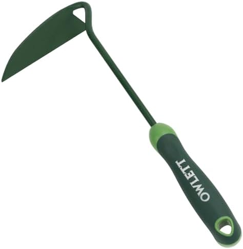 Japanese Weeding Sickle, Garden Hand Hoe Sickle Hoe with Ergonomic Rubber Handle, High-Hardness Carbon Steel Manual Weeder Tool for Weeding Cultivating Trenching Soil Loosening
