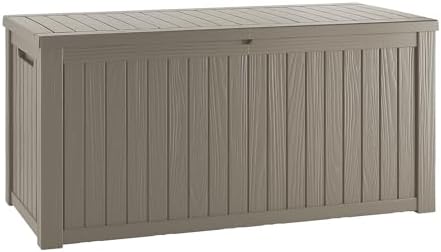 200 Gallon Resin Deck Box, Waterproof Outdoor Storage Bin for Patio