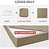 Waterproof Patio Cushion Covers – 24 × 24 × 4 Inch, 4 Pack Replacement Non-Slip Outdoor Seat Cushion Slipcover with Zipper. Camel