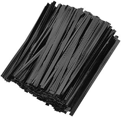 800 Pcs 4" Metallic Twist Ties(Black) for Bakery Ties, Candy Bags