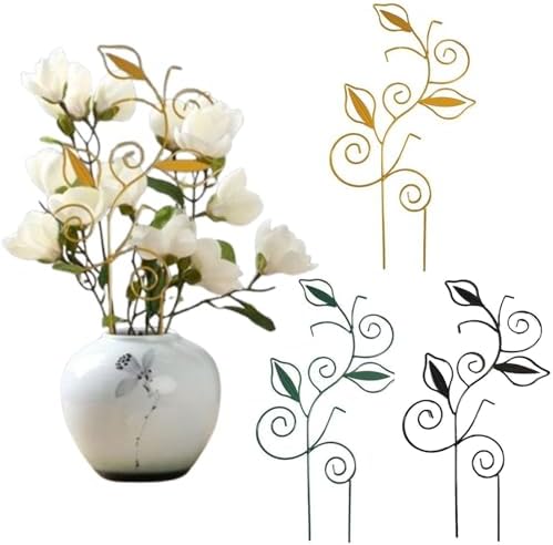 Decorative Metal Plant Trellis for Indoor Potted Plants – Leaf Shape