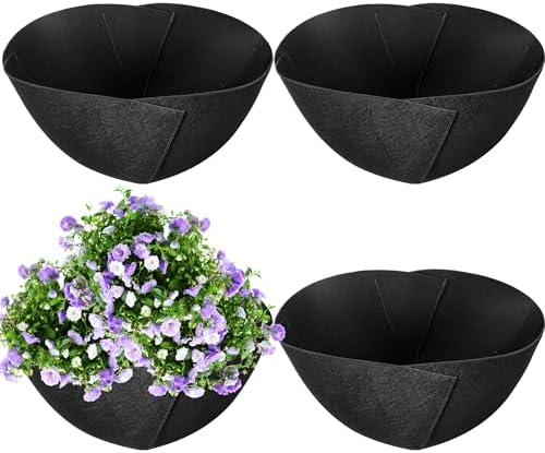 Adnee 4 Pcs 16 Inch Fabric Planter Basket Liner-Felt Flower Pot