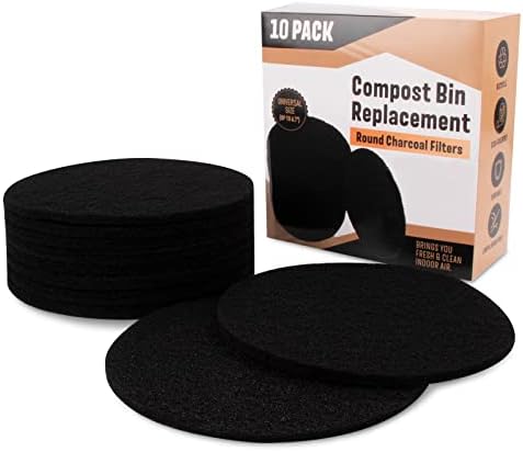 10 Pack Charcoal Filters for Kitchen Compost Bin, Compost Filters for