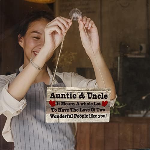 Family Sign Gift Farmhouse Auntie & Uncle it Means a Whole Lot To Have