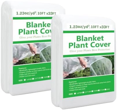 2 Pack Plant Covers Freeze Protection 10ft x 33ft Frost Cloth Plant Cover