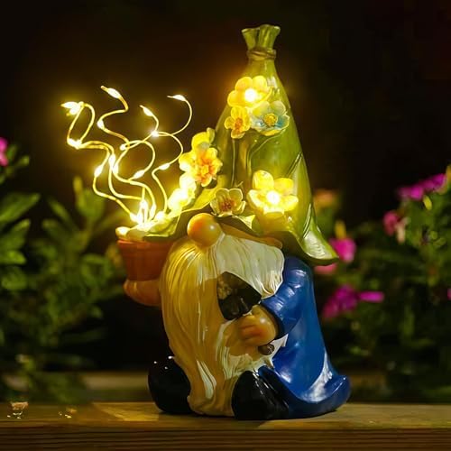 Solar Garden Gnome Statue: Outdoor Lights Decorations