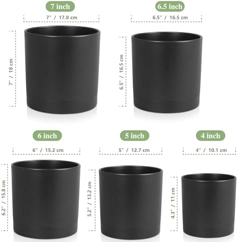 Meowell 7/6.5/6/5/4 inch Plant Pots for Small Indoor Outdoor Plants