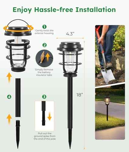 Warm-Glow 3-in-1 Solar Pathway Lights – 8 Pack