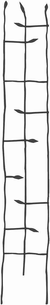 Panacea Products Narrow Forged Twig Trellis with Leaves, Black