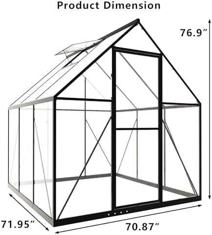 6x6FT Small Green House for Outside, Heavy Duty Polycarbonate Greenhouse Kit with Window, Walk-in Mini Garden House, Ideal Winter Greenhouses for Backyard Outdoor Indoor