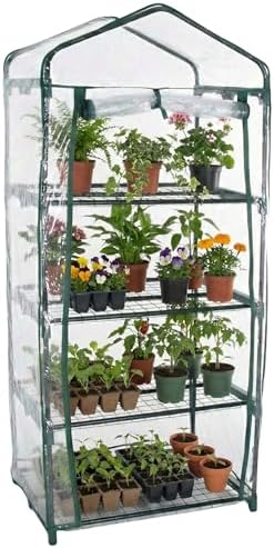 Pure Garden 4 Tier Mini Greenhouse, 27.5x19x63-Inch