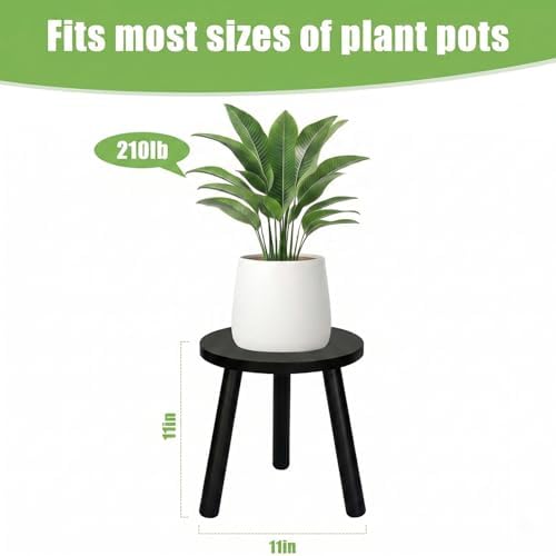 Wood Plant Stands Indoor, Black Plant Stand Modern Plant Table for