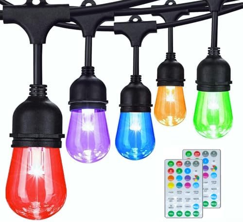 Commercial Grade 96FT LED Outdoor String Lights with Remote Control