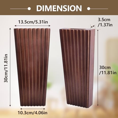 2PCS Wood Wall Planter for Indoor Plants, Wooden Hanging Planter for