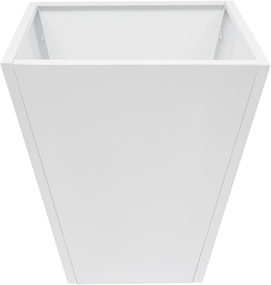 Planter Box for Outdoor Plants, Large Garden Box, Modern Raised Garden Bed, Outdoor Planters All-Weather Use with Drainage Holes for Patio Porch Balcony Deck Yard (White, 20" x 22")