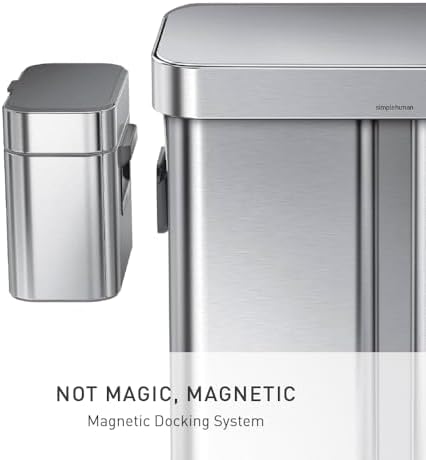 simplehuman Compost Caddy, Detachable and Countertop Bin, 4 Liter / 1.06 Gallon, Brushed Stainless Steel