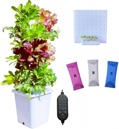 Hydroponic Growing Tower, 35-Pod Indoor Vertical Garden with Pump &