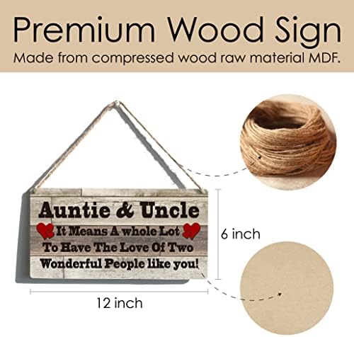 Family Sign Gift Farmhouse Auntie & Uncle it Means a Whole Lot To Have