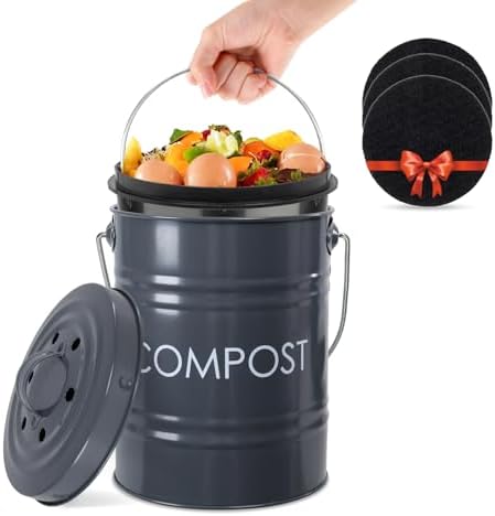 Vipush Compost Bin Kitchen Countertop Composter with lid – Small