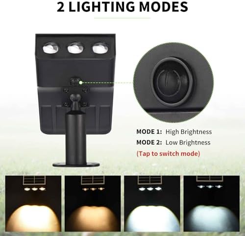 2 Pack Solar Spot Lights Outdoor Solar Landscape Spotlights
