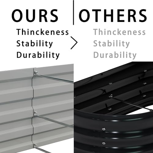 Foxlang 8x4x1ft(2 PCS) Galvanized Raised Garden Bed,Black