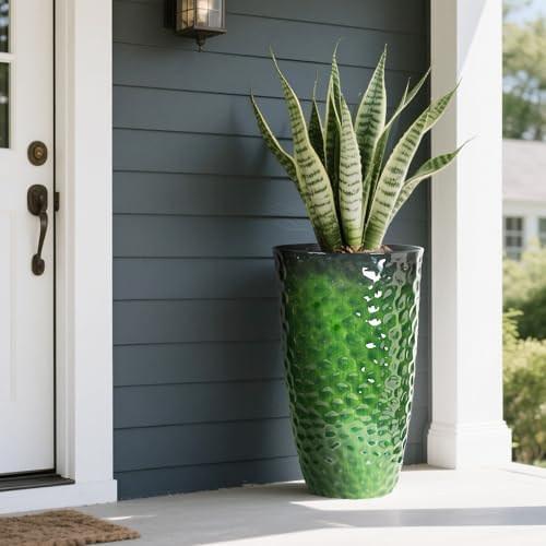 Worth Garden 14" Dia x 24" H Large Plastic Planters with Drainage