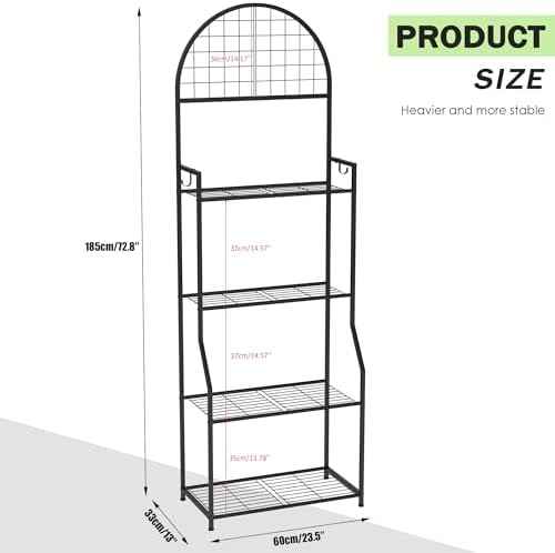 VGMiu 4 Tier Plant Stand Indoor Outdoor, Metal Plant Shelf for Multi Plants