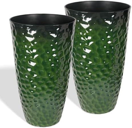 Worth Garden 14" Dia x 24" H Large Plastic Planters with Drainage