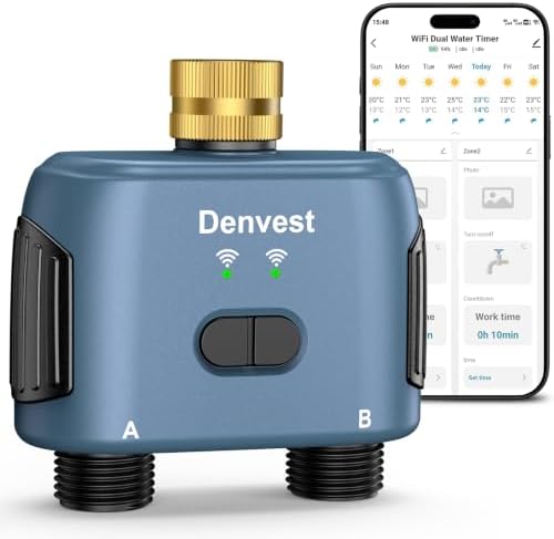 WiFi Water Timer for Garden Hose with Brass Inlet,Smart Hose Timer