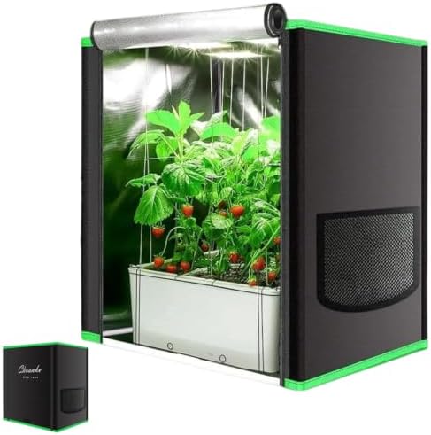 Small Grow Tent for Indoor Plant, 20"x14"x22" (Black(Open-Bottom))