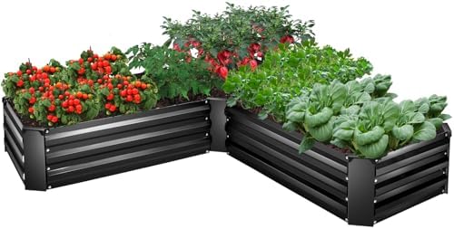 5 x 5 x 1 Ft Galvanized Metal Raised Garden Bed Large Planter Tall