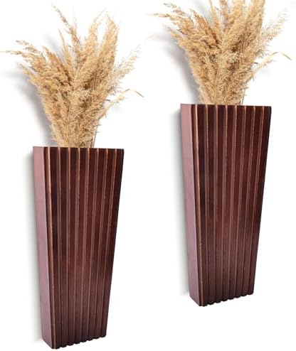 2PCS Wood Wall Planter for Indoor Plants, Wooden Hanging Planter for