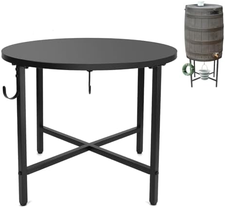 Z8 Solid Rain Barrel Stand with Bucket & Hose Hooks Heavy Duty Water