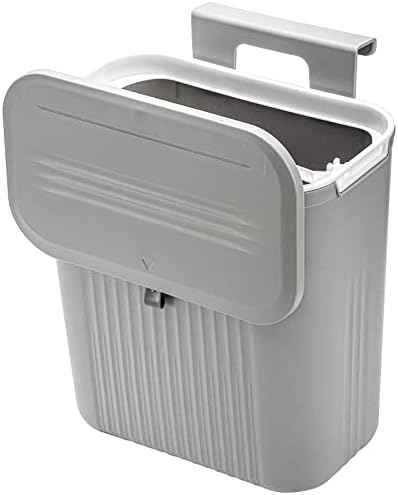 Frcctre 2 Pack 2.4 Gallon Kitchen Compost Bin, Hanging Trash Can with Lid Garbage Can for Countertop or Under Sink, Wall Mounted Counter Waste Bin for Kitchen Bathroom Bedroom Office