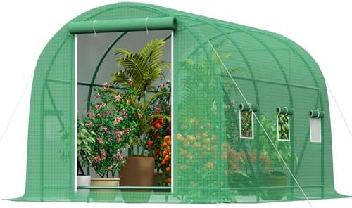 10x7x7 ft Greenhouse, Outdoor Walk-in GreenHouses with Screen Windows and Dual Zippered Door, Portable Waterproof Green Houses Tent for Outside Heavy Duty with Reinforced Frame #2