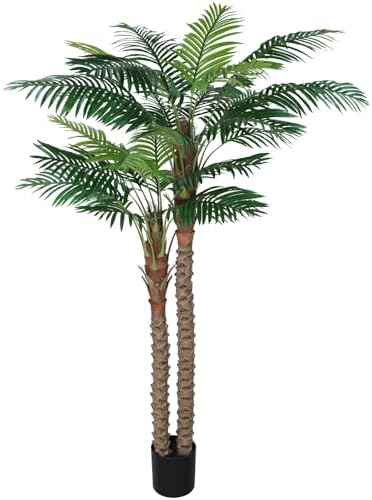 7FT UV-Resistant Faux Palm Tree–84in Artificial Palm Trees for Outdoors