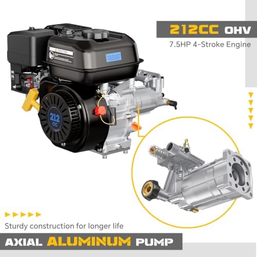 3500 PSI Gas Pressure Washer, 2.3 GPM Gas Power Washer with 212CC