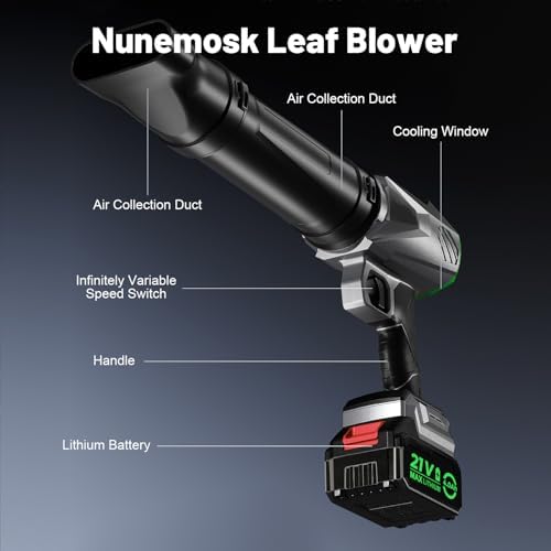 Leaf Blower Cordless with Battery and Charger,Mini Portable,Grey