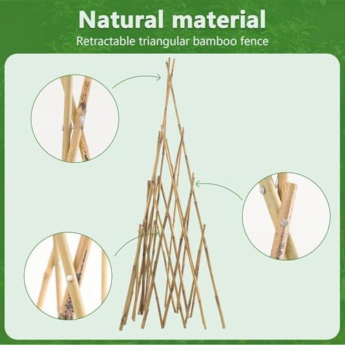 Garden Bamboo Trellis for Climbing Plants Outdoor, Adjustable Height