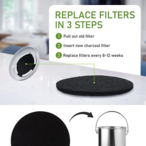 10 Pack Charcoal Filters for Kitchen Compost Bin, Compost Filters for